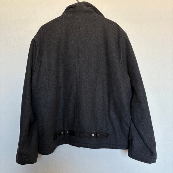 Wool Coat Jacket XXL Vintage Gray Country Outdoor OldMoney Yellowstone Quilted - Picture 4 of 7